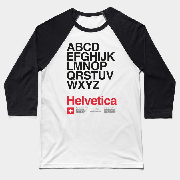 Helvetica Font Design - Helvetica Typeface Design. Typographic Design. Baseball T-Shirt by sub88